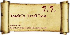Tamás Titánia névjegykártya